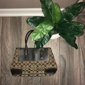 Coach Monogram Leather Trim Purse